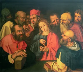 Christus, twaalf jaar oud, onder de schriftgeleerden, 16e of 17e eeuw